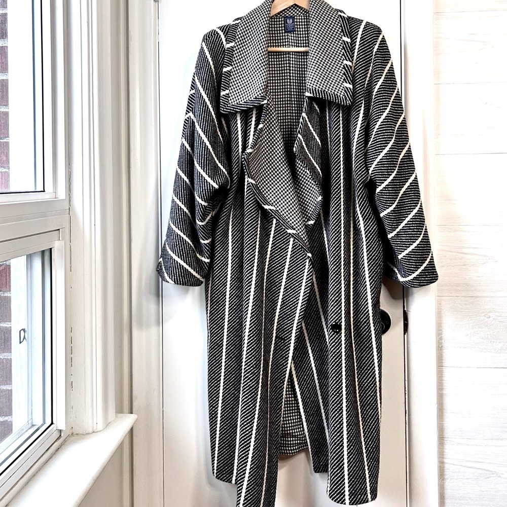 Emanuel Ungaro Black and White Striped Coat